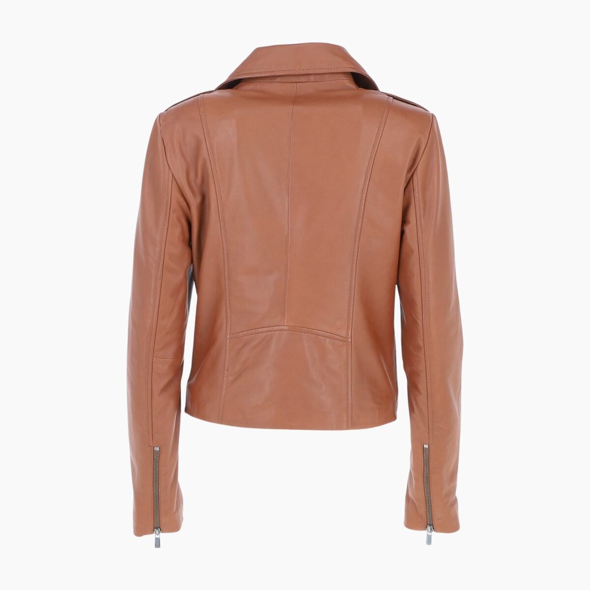 Exquisite Leather Ladies Biker Jacket Tan