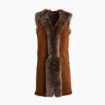 Hooded Long Suede Toscana Gilet Tan