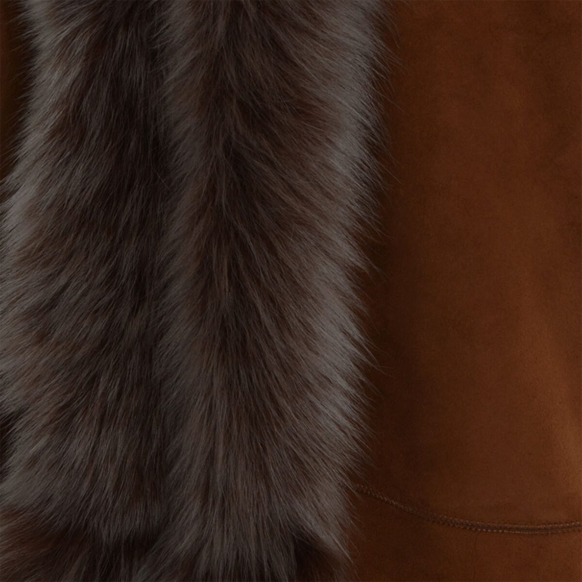 Hooded Long Suede Toscana Gilet Tan