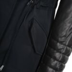 Hooded Racoon Tipped Fur Parka Black