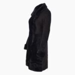 Ladies Suede Sheepskin Coat Black