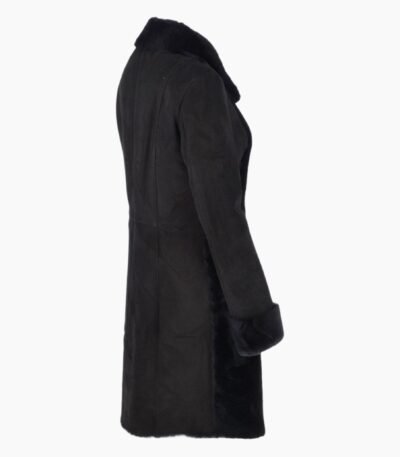 Ladies Suede Sheepskin Coat Black
