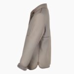 Lamb Shearling Mandarin Collar Jacket Gray