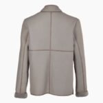 Lamb Shearling Mandarin Collar Jacket Gray