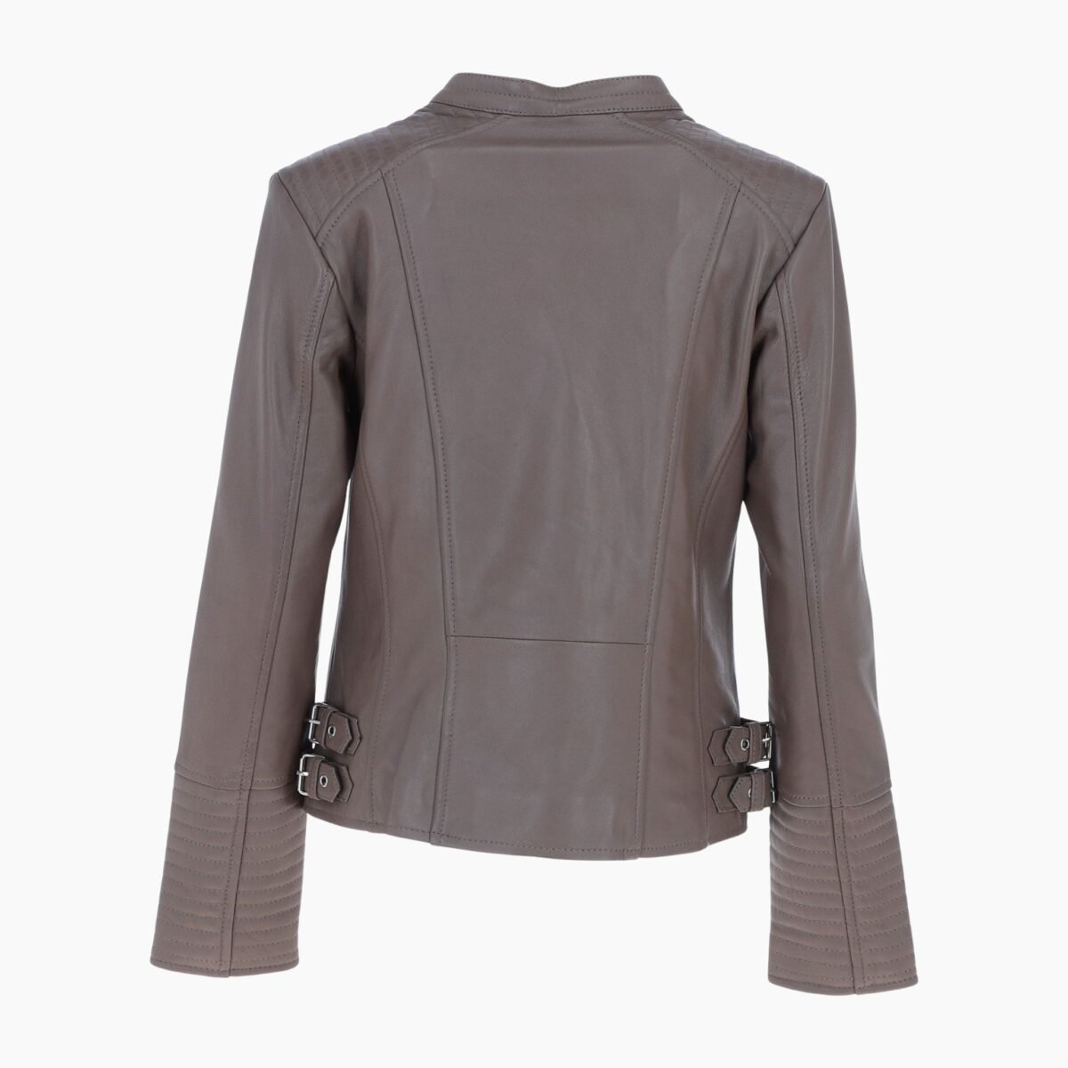 Leather Biker Jacket Taupe Costa Mesa