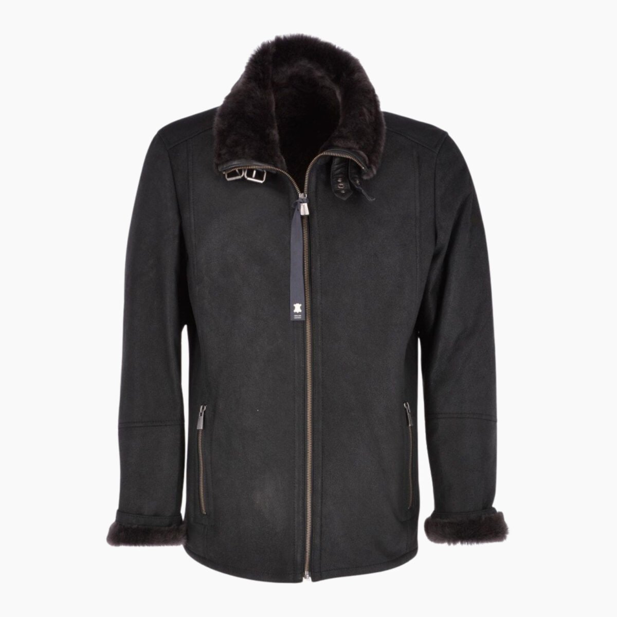 Leather Sheepskin Flying Jacket Black Anton Leather Sheepskin Flying Jacket Black Anton
