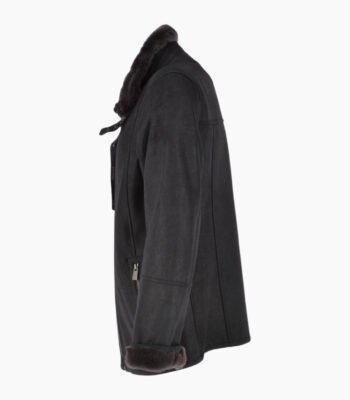 Leather Sheepskin Flying Jacket Black Anton