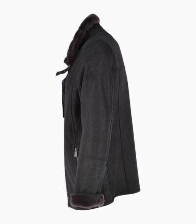 Leather Sheepskin Flying Jacket Black Anton
