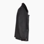 Leather Sheepskin Flying Jacket Black Anton