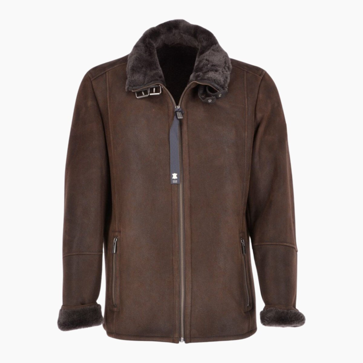 Leather Sheepskin Flying Jacket Brown Anton Leather Sheepskin Flying Jacket Brown Anton