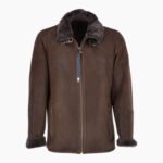 Leather Sheepskin Flying Jacket Brown Anton