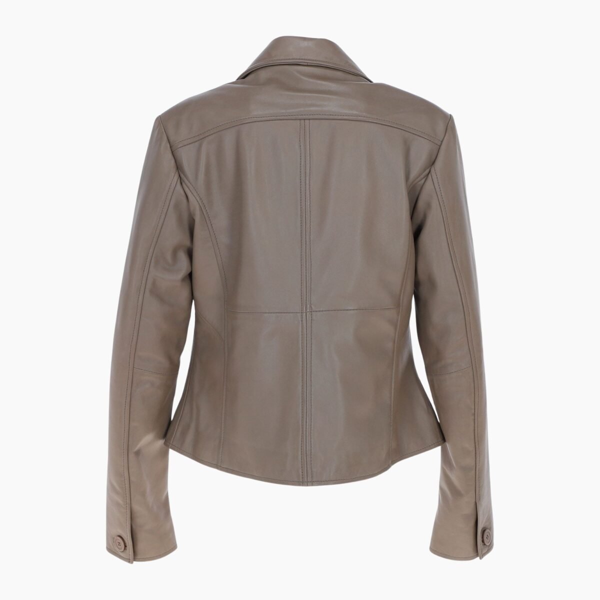 Leather Short Blazer Jacket Biscuit Alameda