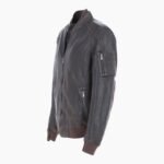 Leather Vintage Style Rub Off Jacket in Coffee Brown