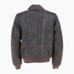 Leather Vintage Style Rub Off Jacket in Coffee Brown