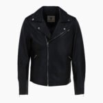 London Men's Real Leather Biker Jacket Black