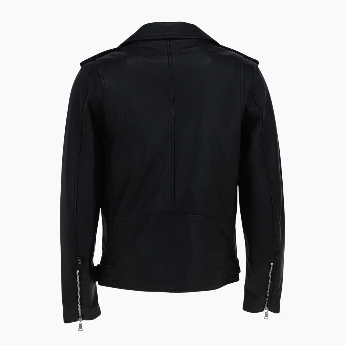 London Men's Slim Fit Real Leather Biker Jacket Black