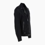 London Men's Slim Fit Real Leather Biker Jacket Black