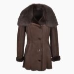 Long Hair Toscana Lapel Coat Brown