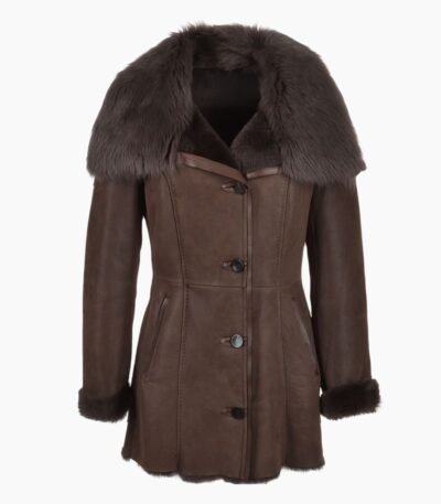 Long Hair Toscana Lapel Coat Brown