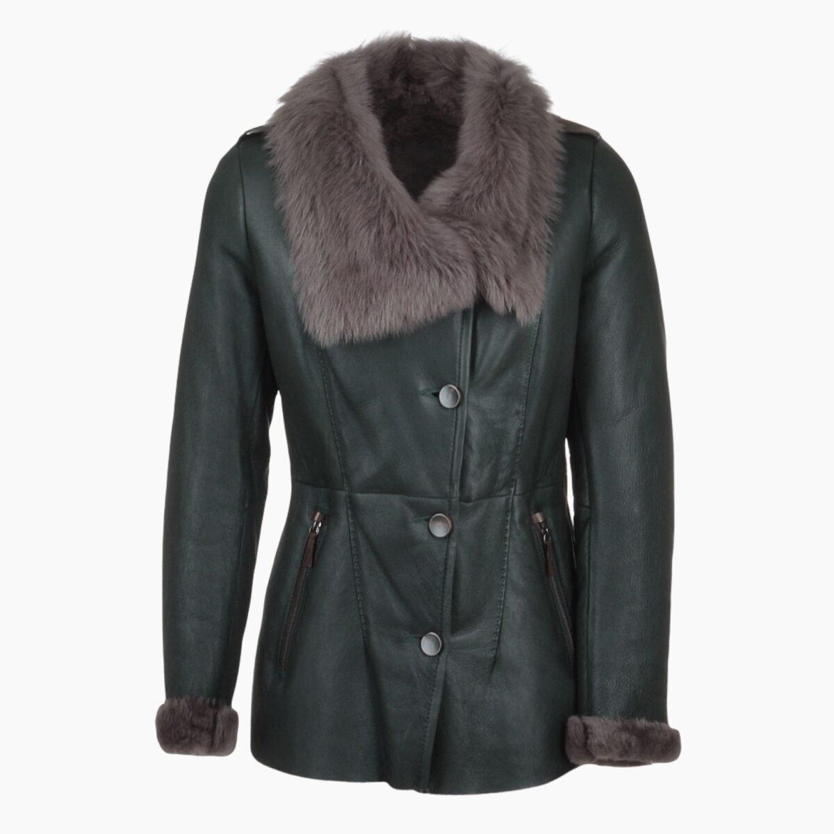 Long Haired Green Sheepskin Jacket Long Haired Green Sheepskin Jacket