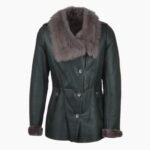Long Haired Green Sheepskin Jacket