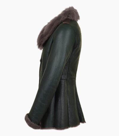 Long Haired Green Sheepskin Jacket