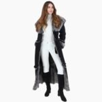 Long Length Sheepskin Coat Black