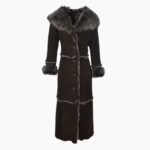 Long Length Sheepskin Coat Brown