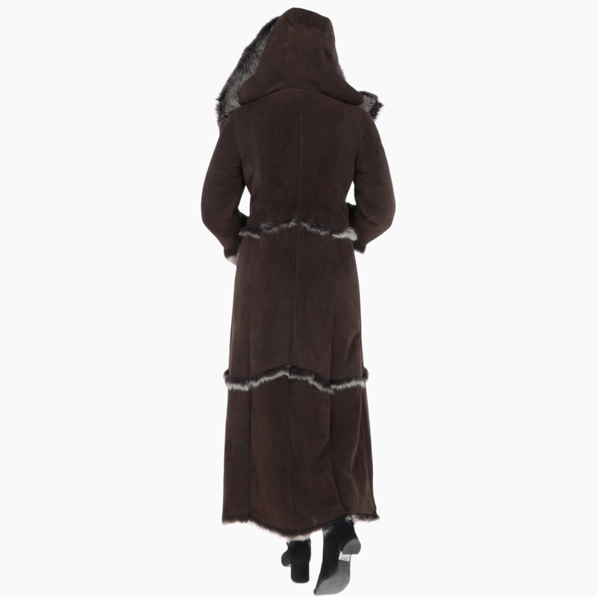 Long Length Sheepskin Coat Brown