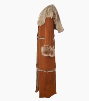 Long Length Sheepskin Coat Tan