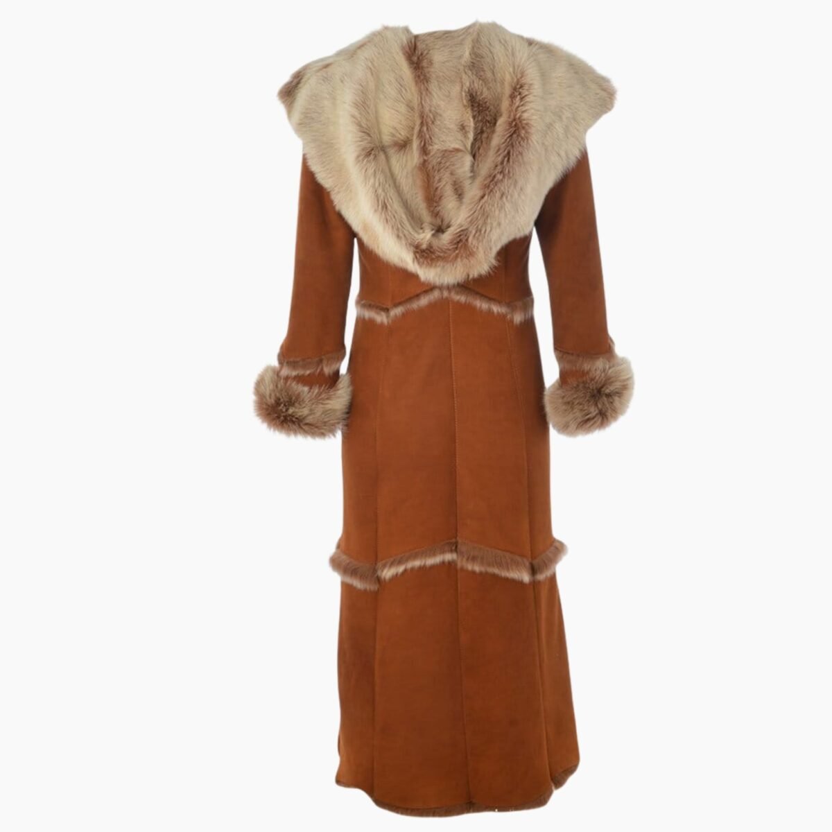 Long Length Sheepskin Coat Tan