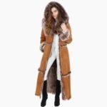 Long Length Sheepskin Coat Tan