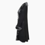 Long Length Toscana Suede Leather Coat Black