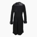 Long Length Toscana Suede Leather Coat Black