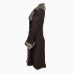Long Length Toscana Suede Leather Coat Brown