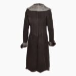 Long Length Toscana Suede Leather Coat Brown