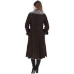 Long Length Toscana Suede Leather Coat Brown