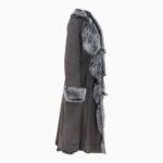 Long Length Toscana Suede Leather Coat Gray