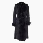 Long Length Toscana Suede Leather Coat Ocean