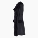 Long Length Toscana Suede Leather Coat Ocean