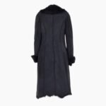 Long Length Toscana Suede Leather Coat Ocean