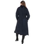 Long Length Toscana Suede Leather Coat Ocean