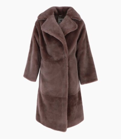Long Sheepskin Overcoat Coco Brown