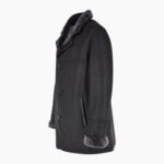 Luxury 4 Button Single Breasted Sheepskin Coat Black