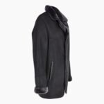 Luxury 4 Button Single Breasted Sheepskin Coat Black