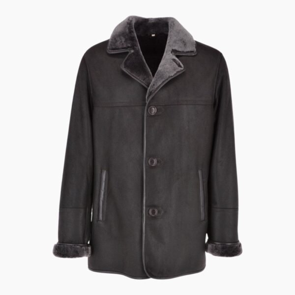 Luxury 4 Button Single Breasted Sheepskin Coat Brown
