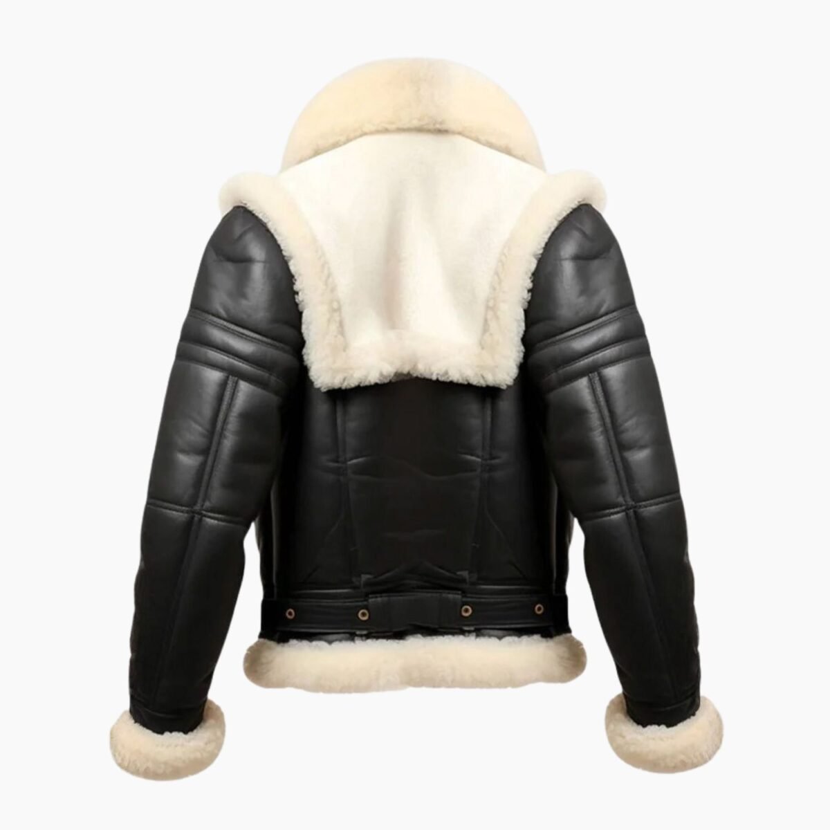 Men's Aviator B3 Bomber Black Leather Jacket