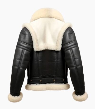 Men's Aviator B3 Bomber Black Leather Jacket