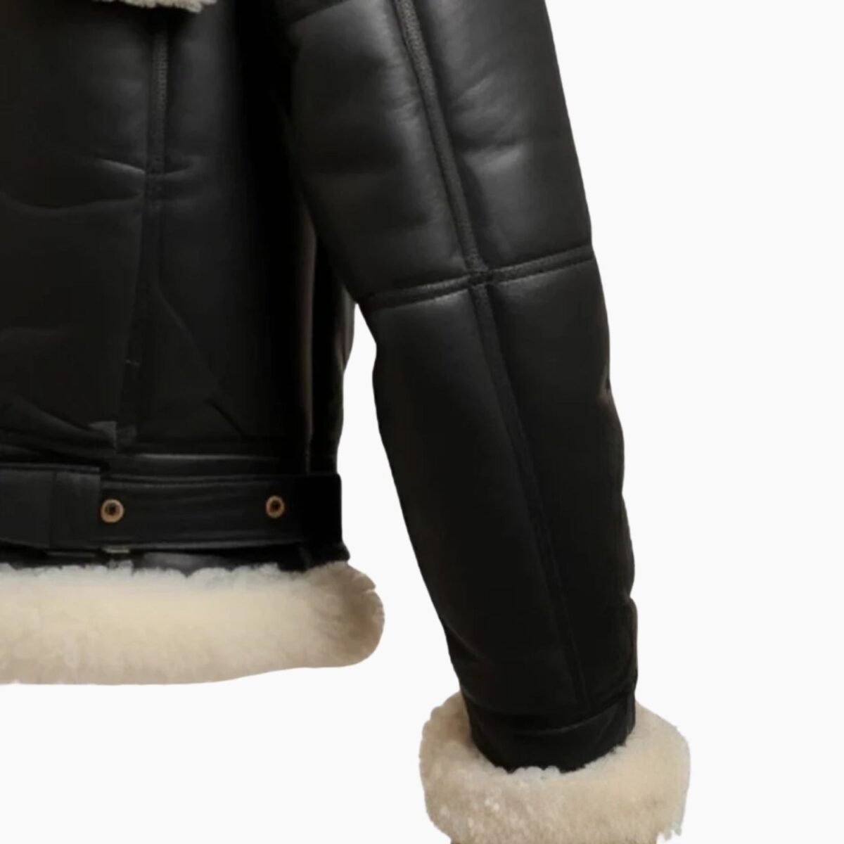 Men's Aviator B3 Bomber Black Leather Jacket