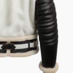 Men's Aviator B3 Bomber Leather Jacket Black & White